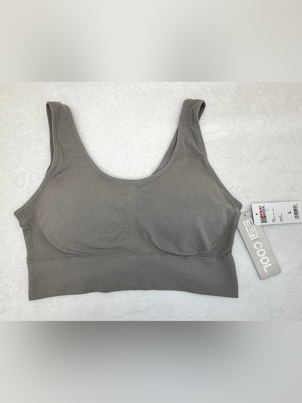 32 Degrees Cool Womens Large Steel Gray Scoop Longline Pullover Comfort Bra NWT